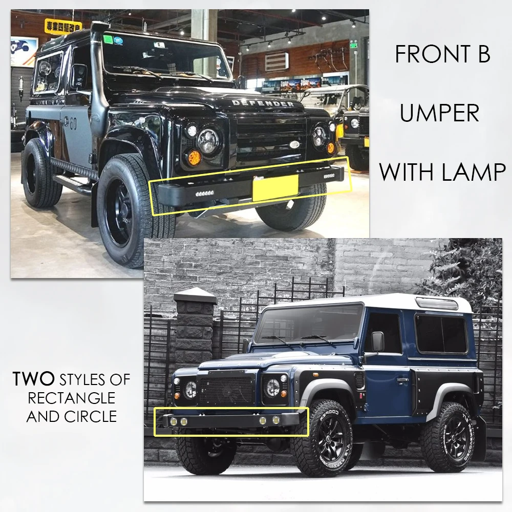 4x4 аксессуары передний бампер со светодиодными лампами для Land rover Defender 90 110 bull bar