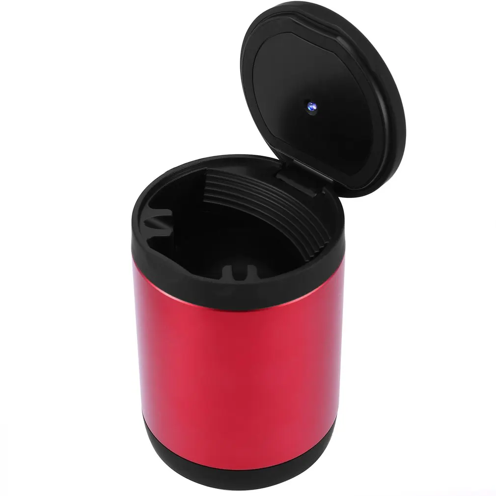 

Car Ashtray LED Light Alloy Ash Tray Aluminum Cup Portable Smokeless Auto Ashtray Flame Retardant Cigarette Holder Box