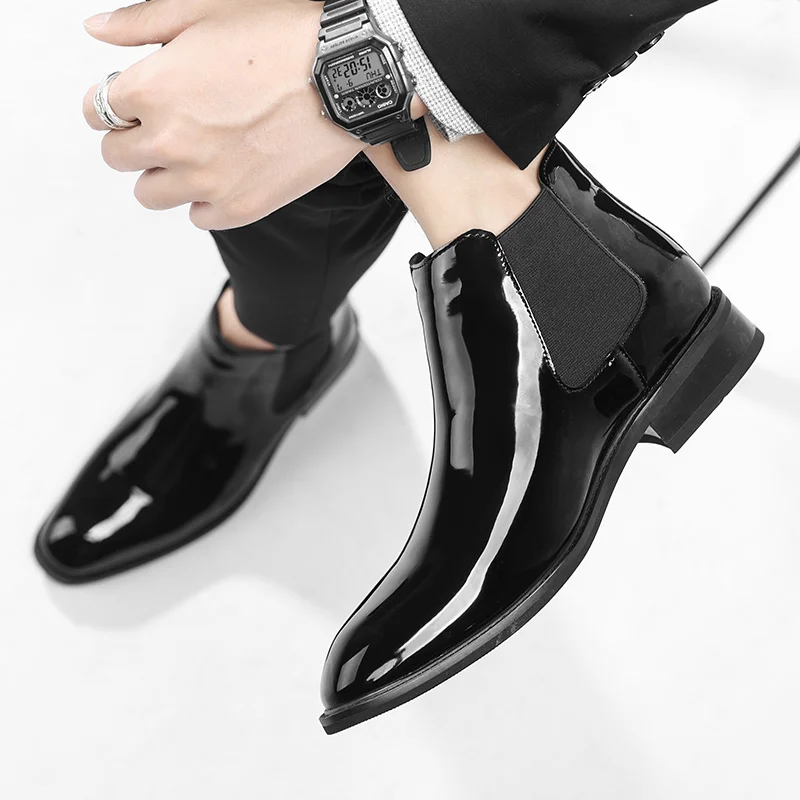 Мужские берцы из натуральной кожи с высокими берцами