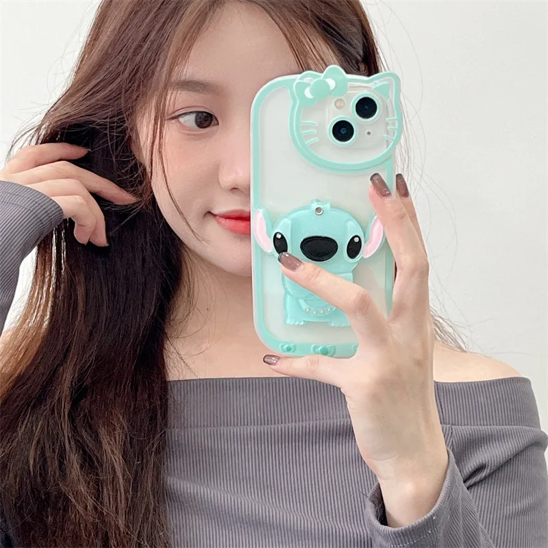 

Cartoon Green Monster Mini Make Up Mirror Phone Case Cover for IPhone 11 12 13 Pro X XR XS Max Shockproof Cases for IPhone 13