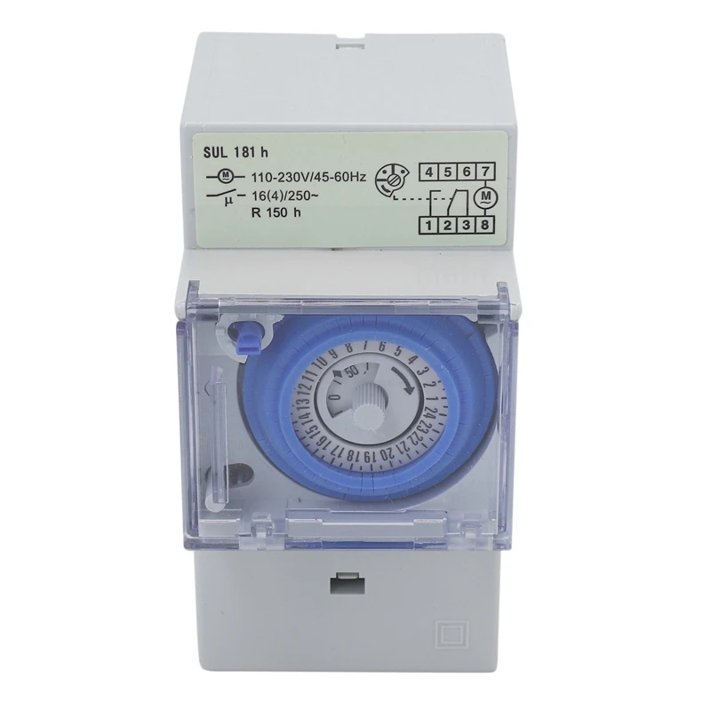 

8X SUL181H Mechanical Timer 24 Hours Time Switch Relay Electrical Programmable Timer 24 Hour Din Rail Timer Switch