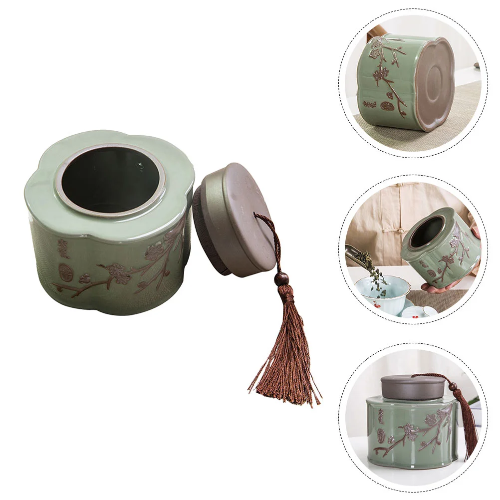 

Ceramic Canister Storage Coffee Teajars Kitchen Jar Fruit Candy Pot Condiment Box Bean Dry Tin Loose Container Porcelain Bowl