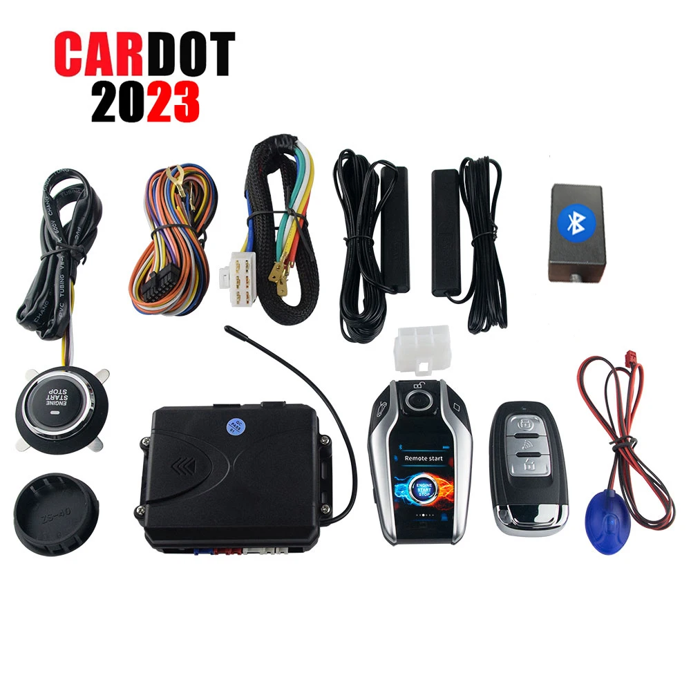 

Cardot Smart Key PKE Car Keyless Entry Engine Start Alarm System Push Button Remote Starter Stop