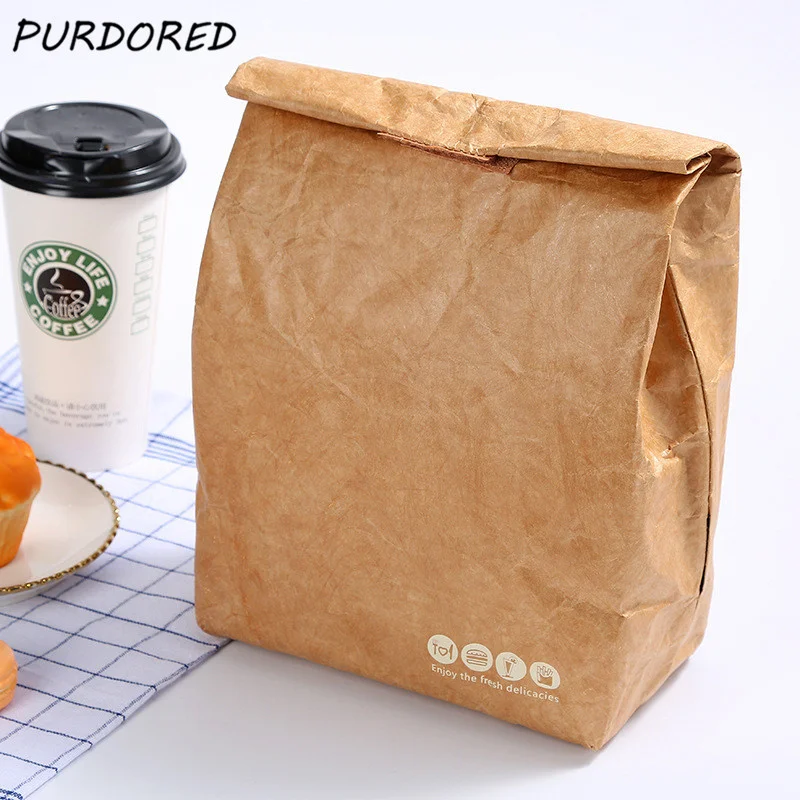 

1 Pc Dupont Paper Lunch Bags Waterproof Large Food Picnic Lunch Bento Box Bag Insulated Women Picnic Cooler Food Bags