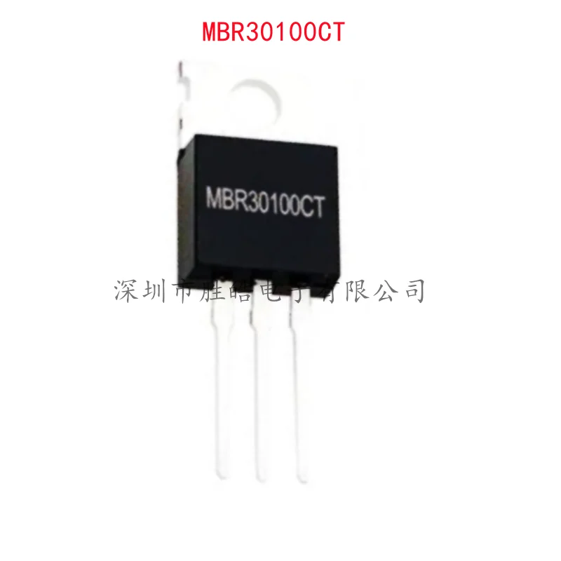 (10PCS)  NEW  MBR30100CT   MBR30100  B30100G   30A100V   Schottky Diode  Straight TO-220  MBR30100CT   Integrated Circuit