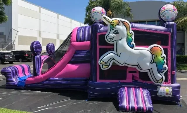 Коммерческий надувной единорог Bounce House горка комбинированный прыгающий замок