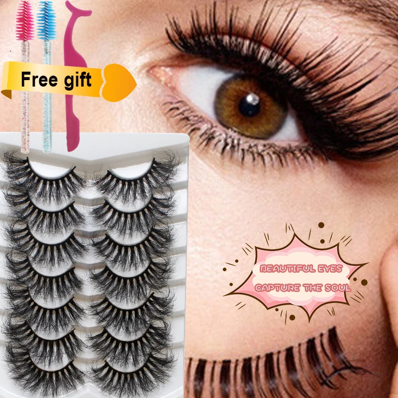 

7 pairs beauty makeup fake eyelashes 3D faux cils Mink lashes women lash extension fluffy long explosion volume false eyelashes