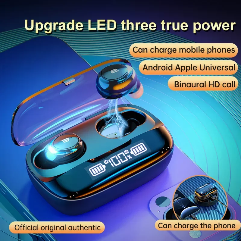 

TWS Bluetooth 5.0 Wireless Earphone Noise Cancelling LED Display With Mic Sport Earphone with Charging Box Headphones Earbuds