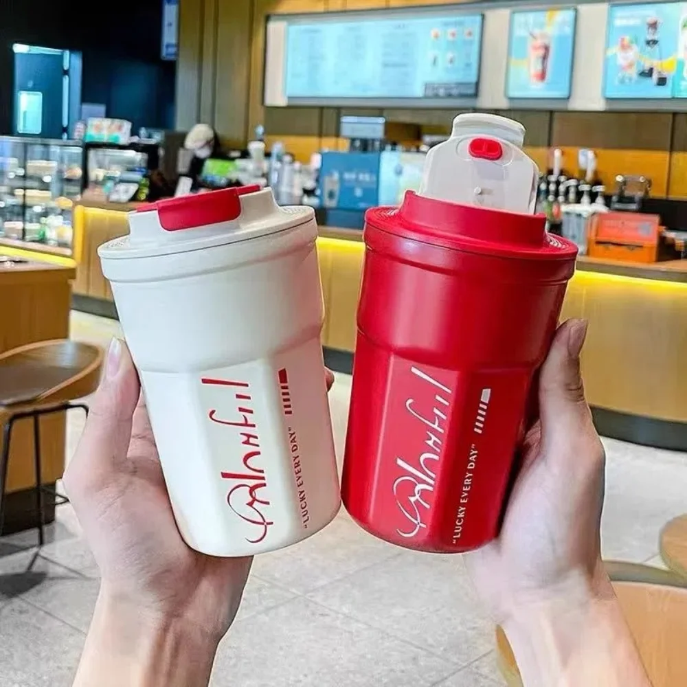 

400ml 316 Stainless Steel Coffee Mug Outdoor Portable Rope Hand Insulation Cup Car High-value Male and Female Student Water Cup
