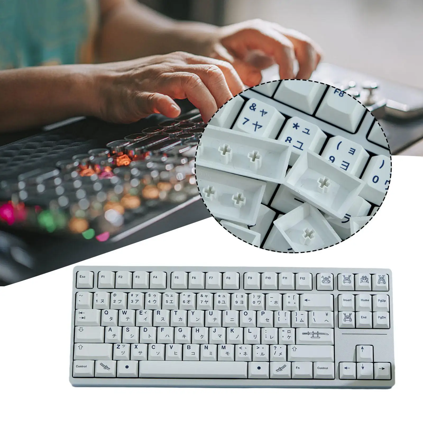 

162Keys/Set Keycaps PBT Dye Subbed Key Caps Cherry Profile For Keyboard Keys