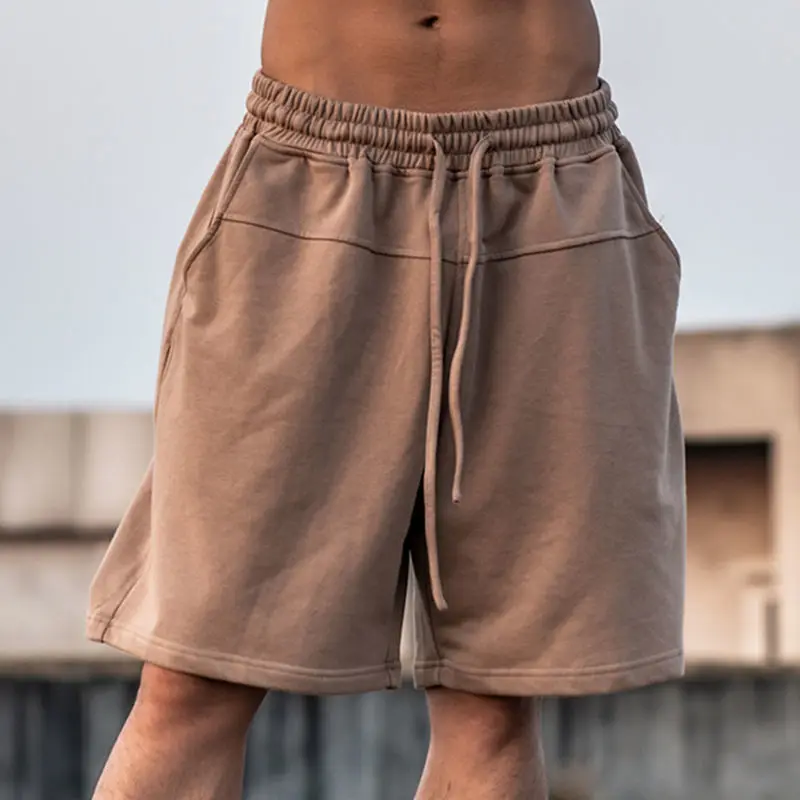 

2022 Summer New Fashion Men Cotton Gym Bodybuilding Casual Loose Shorts Joggers Outdoors Fitness Male Solid Sport Sweatpant Q68
