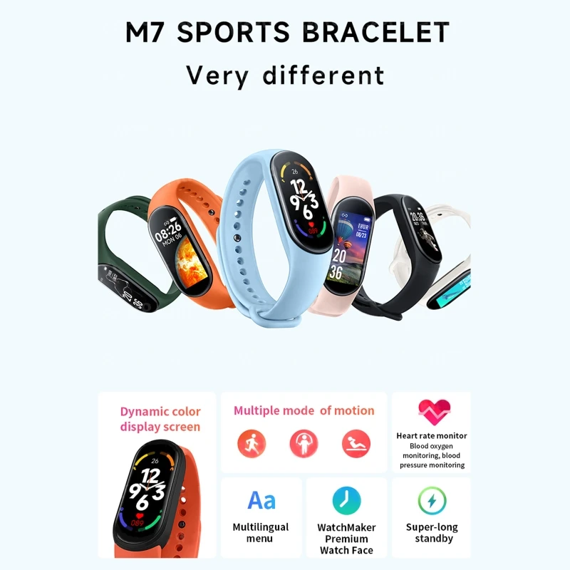 

M7 Smart Watch for Women Men Outdoor Smartwatch Sports Smart Bracelet with Heart Rate Pedometer Function Great Gift