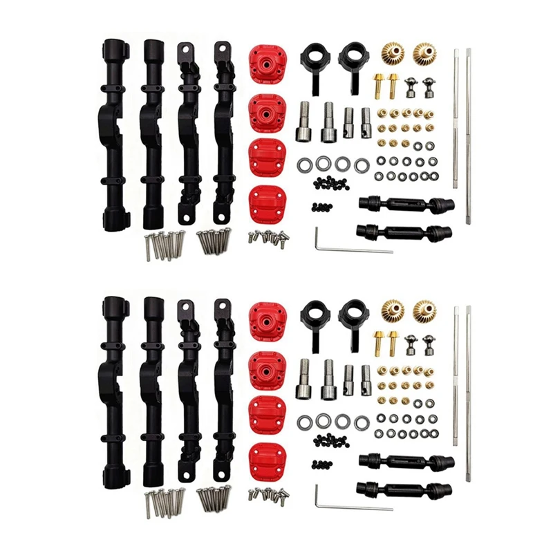 

2X Upgrade Front & Rear Metal Gear Axle Housing Replacement Accessories For 1/12 MN D90 D91 96 99 99S RC Car,Black