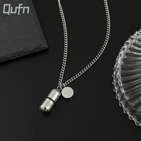 men necklace hollow pills capsule pendant for women stainless steel drug medication openable ash cremation keepsake jewelry