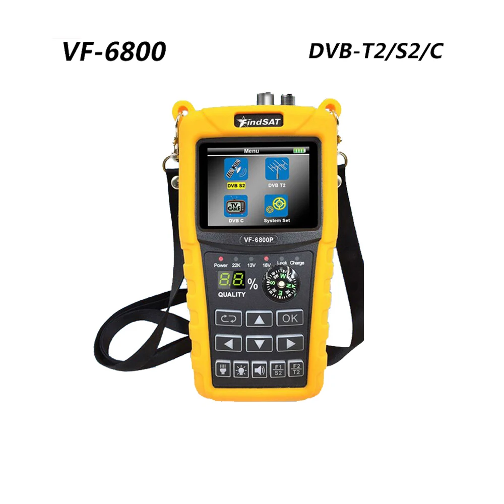 Цифровой спутниковый искатель VF-6800 HD с комбинированной поддержкой DVB-T2 DVB S2 C Sat Finder