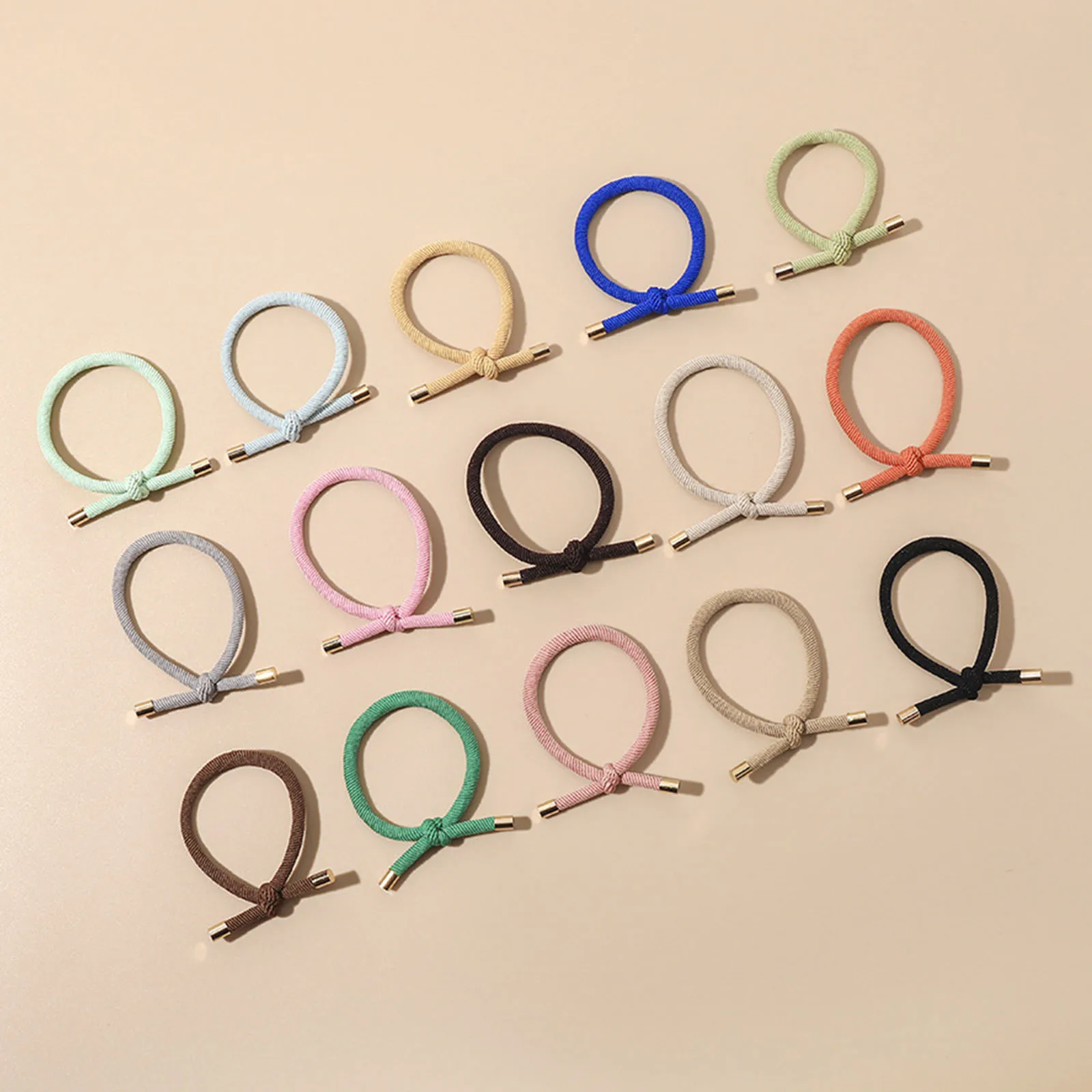 

5PCs Fabric Hair Ties Band Multicolor Knot Colorful Basic Elastic Scrunchie Ring Rubber Bands For Women Girls Hair Accessories