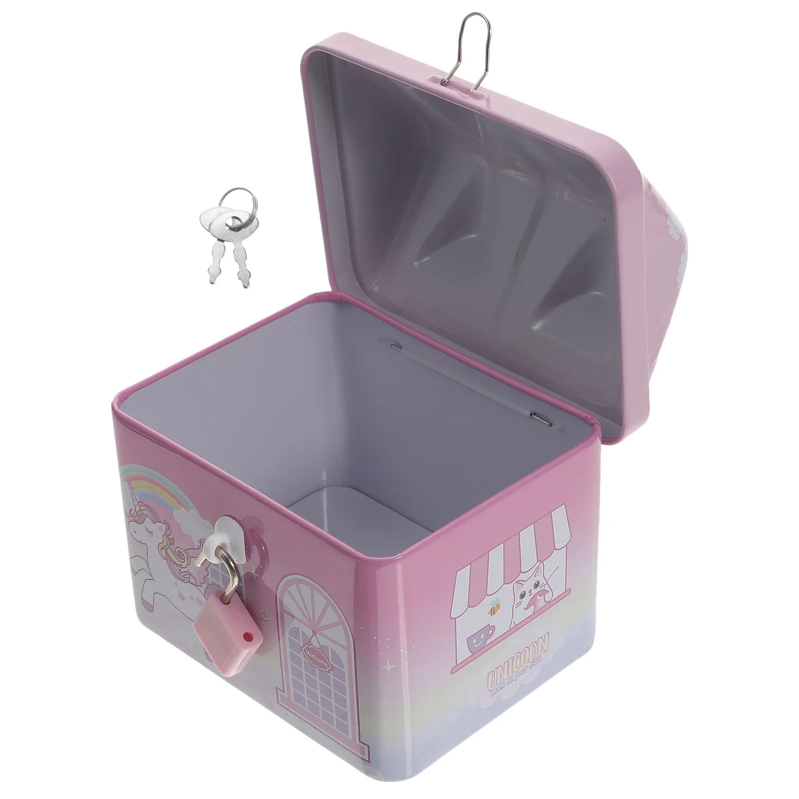 Мультяшная копилка с единорогом детские игрушки металлический дом жесть для