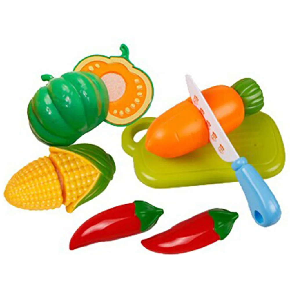 

6Pcs/Set Plastic Fruit Vegetable Kitchen Cutting Toys Early Development And Education Toy For Baby Kid Style Color Random