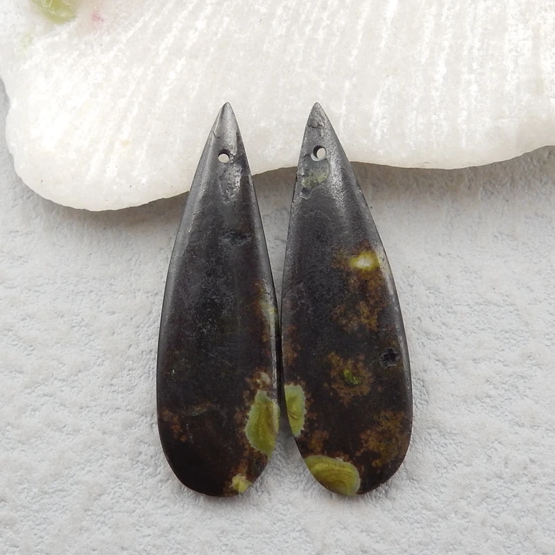 

Natural Poppy Jasper Woman fashion Earring Beads,Semiprecious stone jewelry Earring,36x11x4mm6g