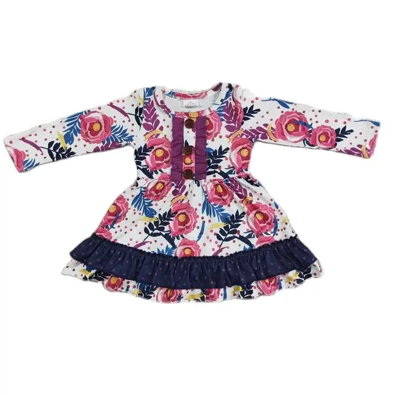 

Детское платье с длинным рукавом, с цветочным принтом