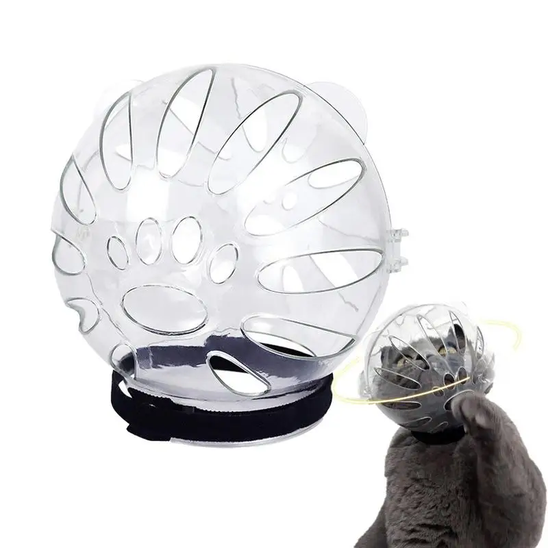 

Cat Mouth Cover Anti Bite Lightweight Breathable Transparent Cat Hood Clear Cat Head Cover Bubble Muzzle for Veterinary Hospital