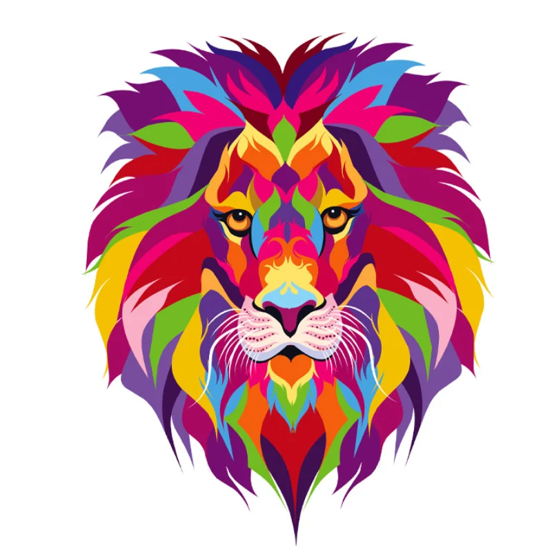 

Colorful Lion Clothing Badges Patches Fashion Clothes Printing Heat Transfer Vinyl Tops Fashion Appliqued Diy Clothing Stickers