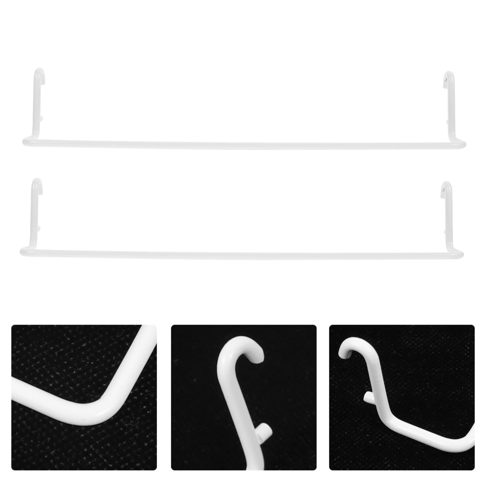 

2 Pcs Pegboard Towels Paper Towel Holder Stainless Steel Organizers Hangers Wall Mounted Clothes Rack