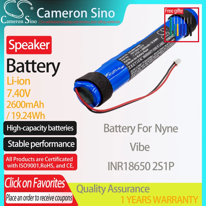 

Литий-ионный аккумулятор CameronSino для Nyne Vibe подходит для Nyne INR18650 2S1P 2600 мАч/7,40 Вт/ч в