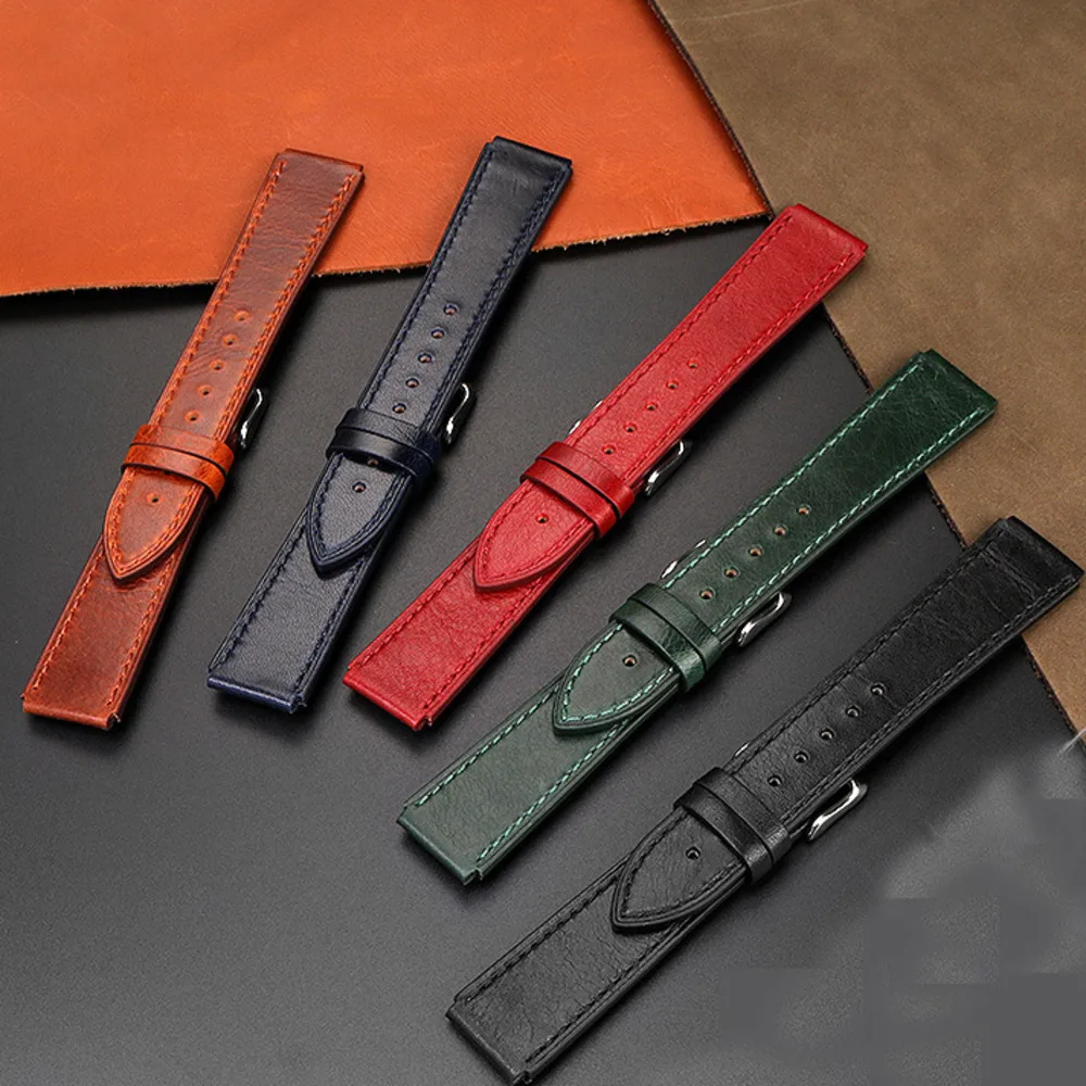 18mm Leather Watch Band For Casio AE1200 AE1300 A158 A159 A168 Water-proof Vintage Strap For Men Women Durable Belt Bracelet