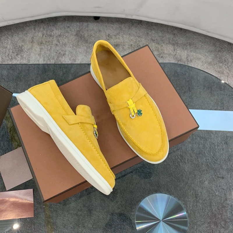 Shoes For Women Loafers Men Shoes 2023 Summer Fashion Casual Luxury Brand Designer Leather Ladies LP Loafers Casual Shoes