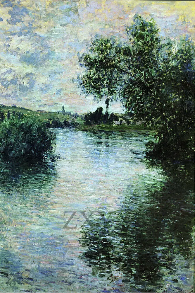 

Artist Claude Monet Fine Art Poster Print of Painting The Seine Near Vetheuil