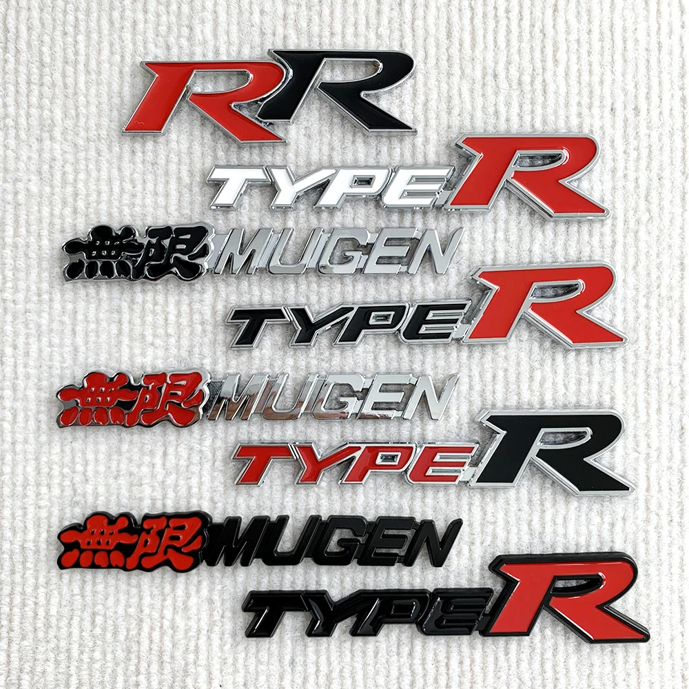 3D Metal Car Front Grille Emblem Type R Logo Decal For Honda CIVIC FD2 FD FA 5 Mugen TypeR Racing Car Styling Accessories