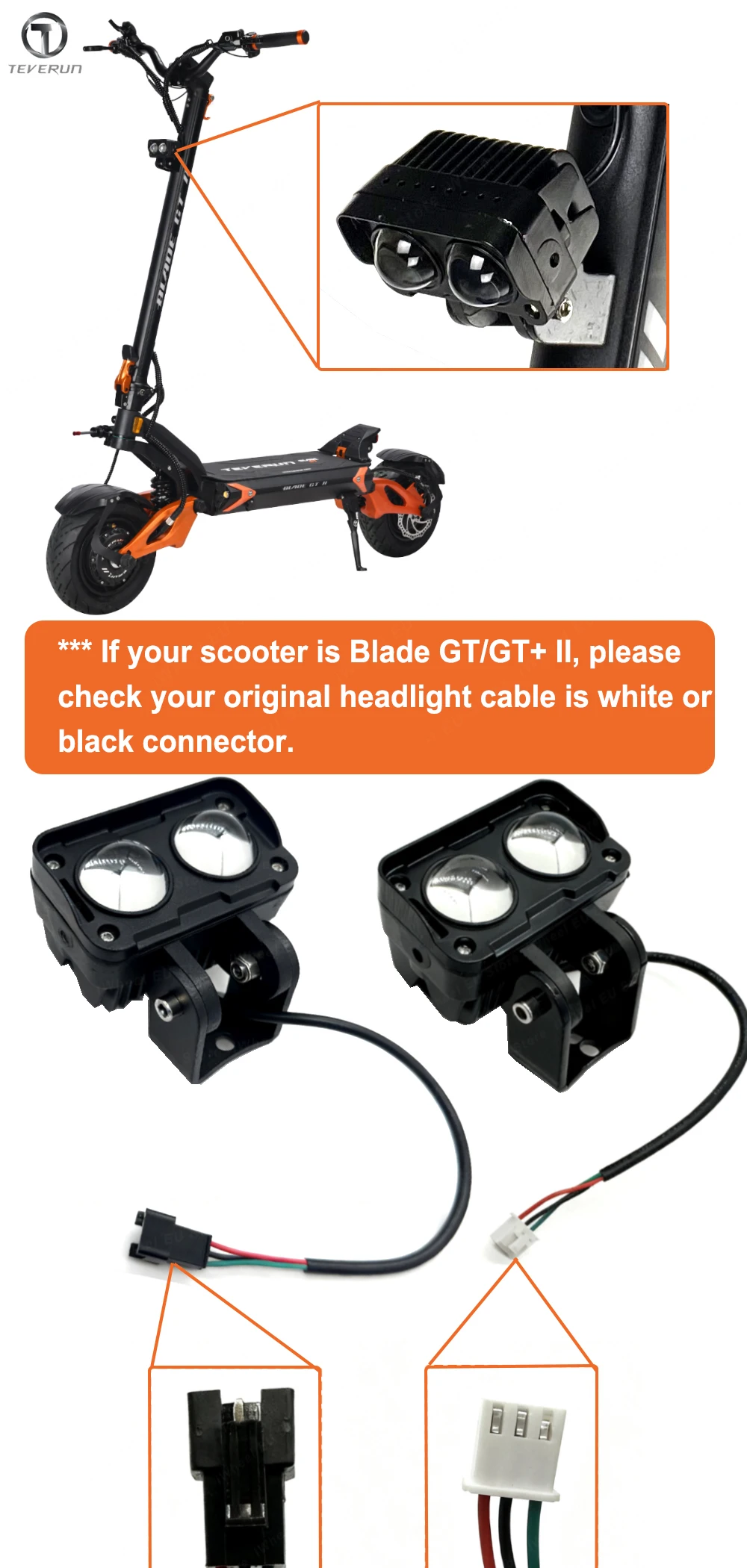 Фото Запасная часть для фары Blade GT/GT+ II, передний фонарь для Teverun Fighter mini Pro, для Blade mini Pro, для Blade mini Ultra №3