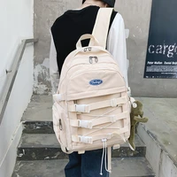 stylish 15 6 inch laptop backpack women fashion waterproof nylon college notebook backpack bag schoolbag mochila with pendant