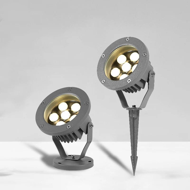 Светодиодный садовый светильник 12 Вт 24 уличный для газона с шипами