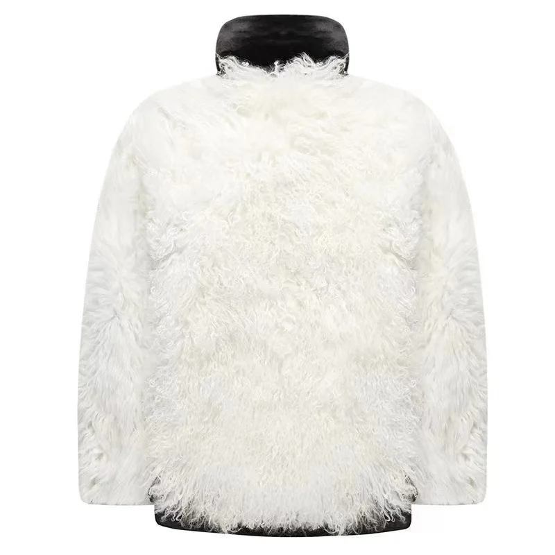 Mens Coat Sheep Fur Jacket Wool Cotton-padded Jacket Thickened Northeast Whole Leather Cotton-padded Overcoat