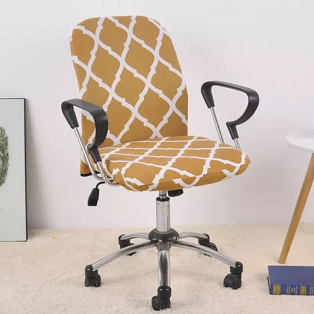 

2022 Computer Chair Cover Spandex Printed Office Chair Cover 2 Pieces Set