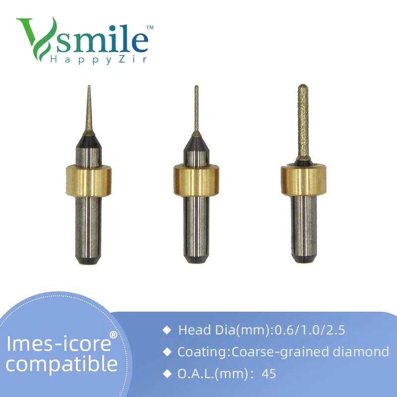 

dental cad cam milling burs for glass ceramic and lithium dicilicate for Imes icores shaft 6mm CAD CAM milling system