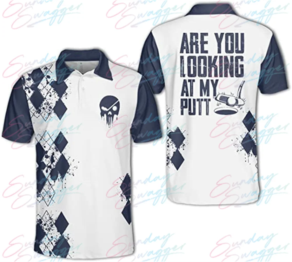 Sunday Swagger Skull golf men's polo shirt men's summer outdoor sports fashion jacket badminton football multi-function top