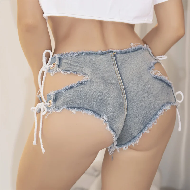 

Shorts y2k jeans women pants jean femme mini short mujer clothing cotton Hollow Break the hole Open Tope Peach hip Cat whisker