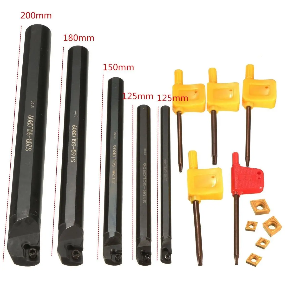 

95° Lathe Boring Bar 7/10/12/16/20mm SCLCR 06/09 Turning Tool Holder+CCMT Insert Blades For Lathe Turning Machine