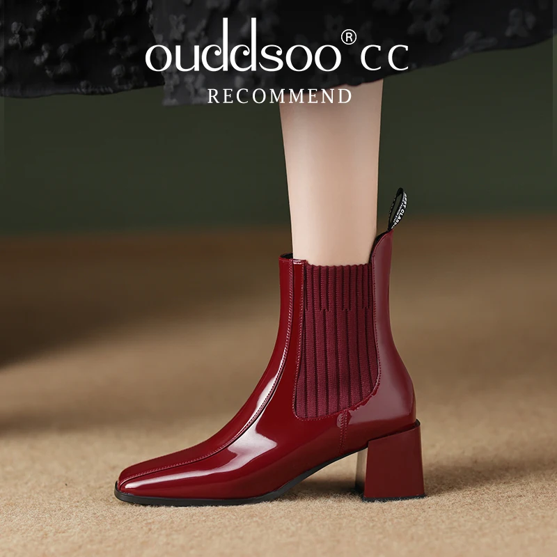 Ботильоны женские ODS из натуральной лакированной кожи