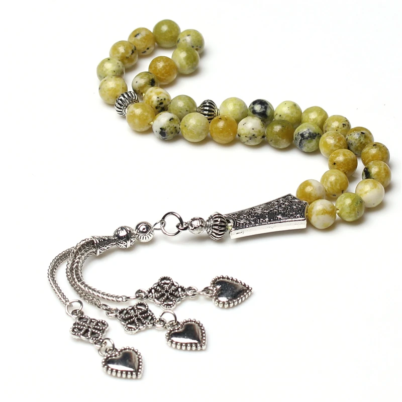 

Natural grass yellow stone islamic rosary muslim tesbih