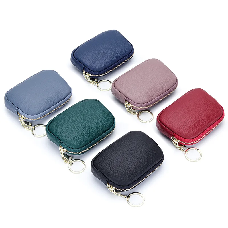 

Women Clutch Coin Purse Simple Genuine Leather Short Wallet Card Holder Organizer storage Bags Mini Zipper Cute Coins Money Bag