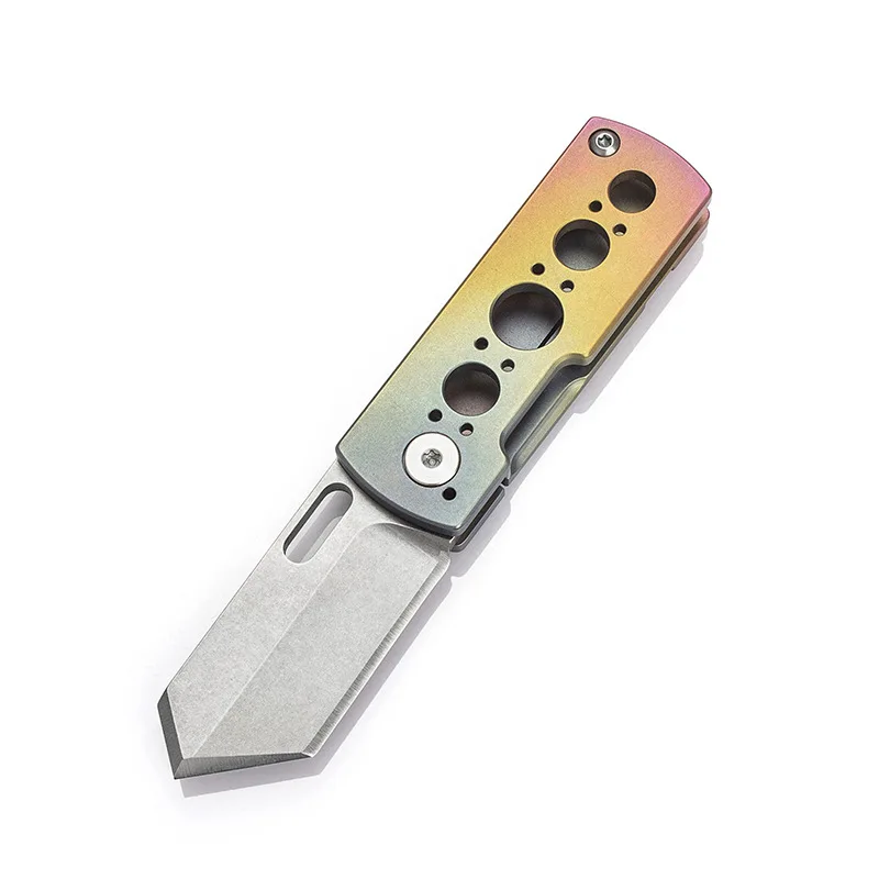 

Мини-нож складной из титанового сплава, нескользящий Карманный резец из стали S35vn, для выживания на открытом воздухе, брелок для ключей