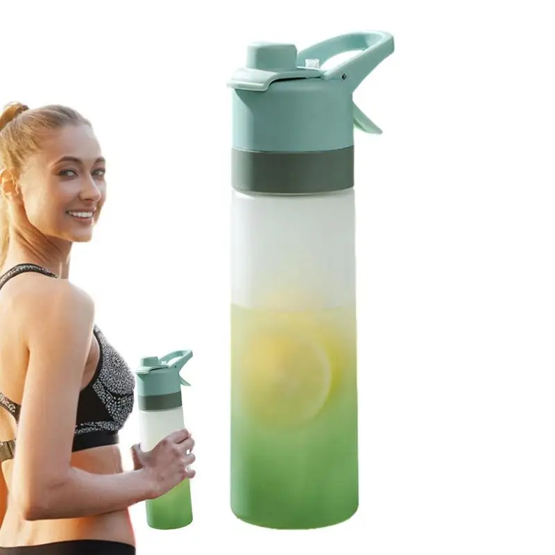 Spray Mist Sports Bottle Water Bottle With Mist Hydration Outdoor Drinking Spray For Offices Home Yoga Running Hiking Gym Biking