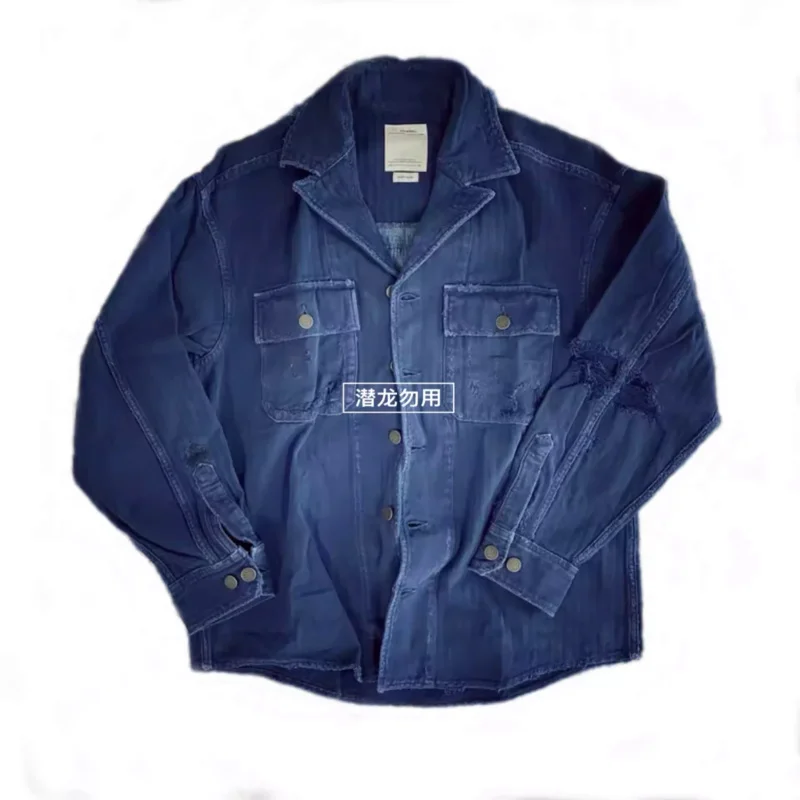 VISVIM WMV 20AW SPOT ITEM WILLARD JKT Разрушенная куртка рубашка с двумя карманами пальто
