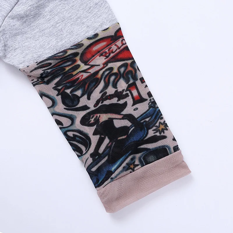 Детский комбинезон с тату-рукавами детский в стиле пэчворк для новорожденных