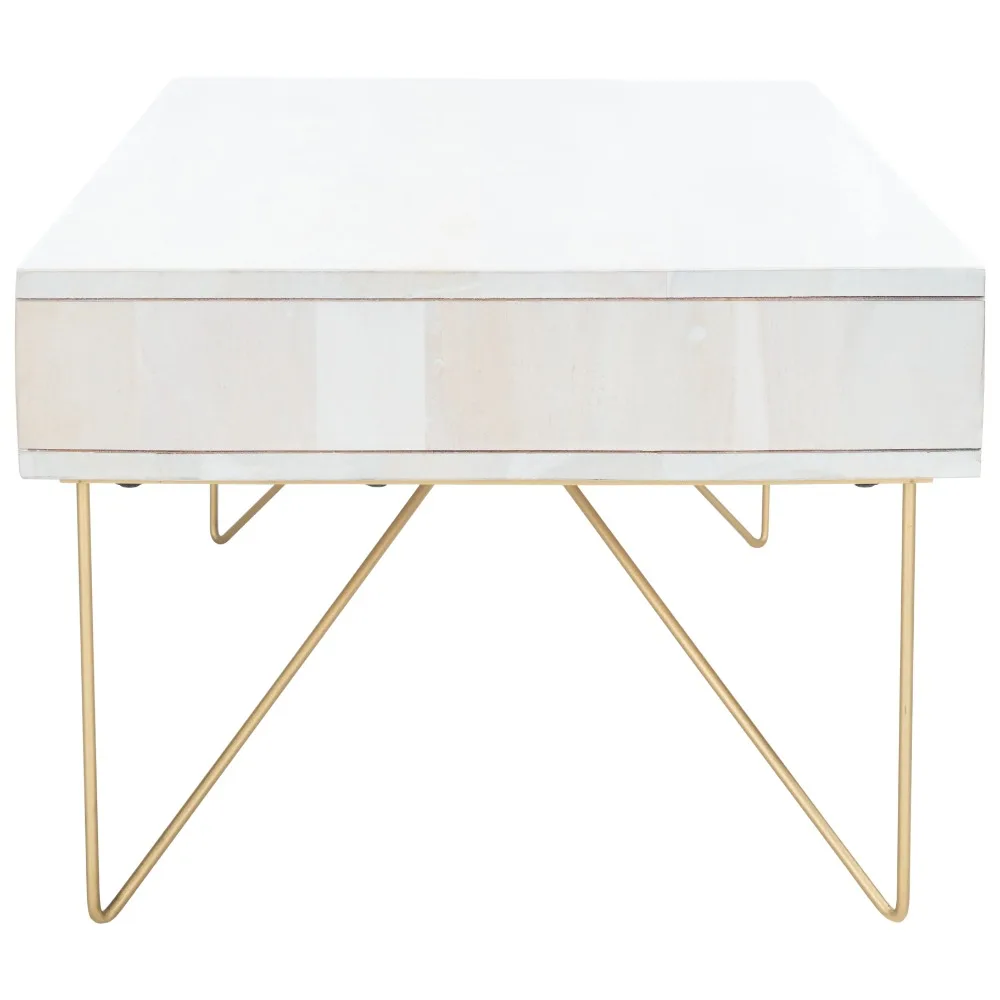 

Safavieh Reveena Bohemian Coffee Table, White Wash/Brass