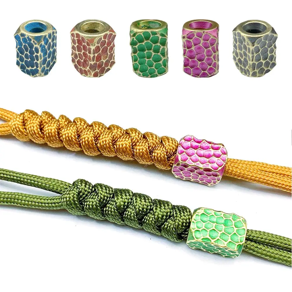 

Hot Multi Tools Cylindrical 16*11mm Camping EDC Gadgets Bronze Knife Beads Paracord Rope Pendant Ropes Lanyard